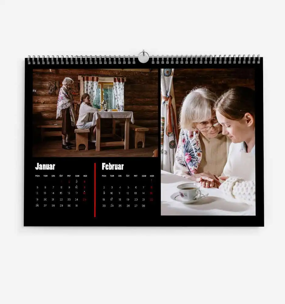 Stenski dvomesečni koledar s fotografijo