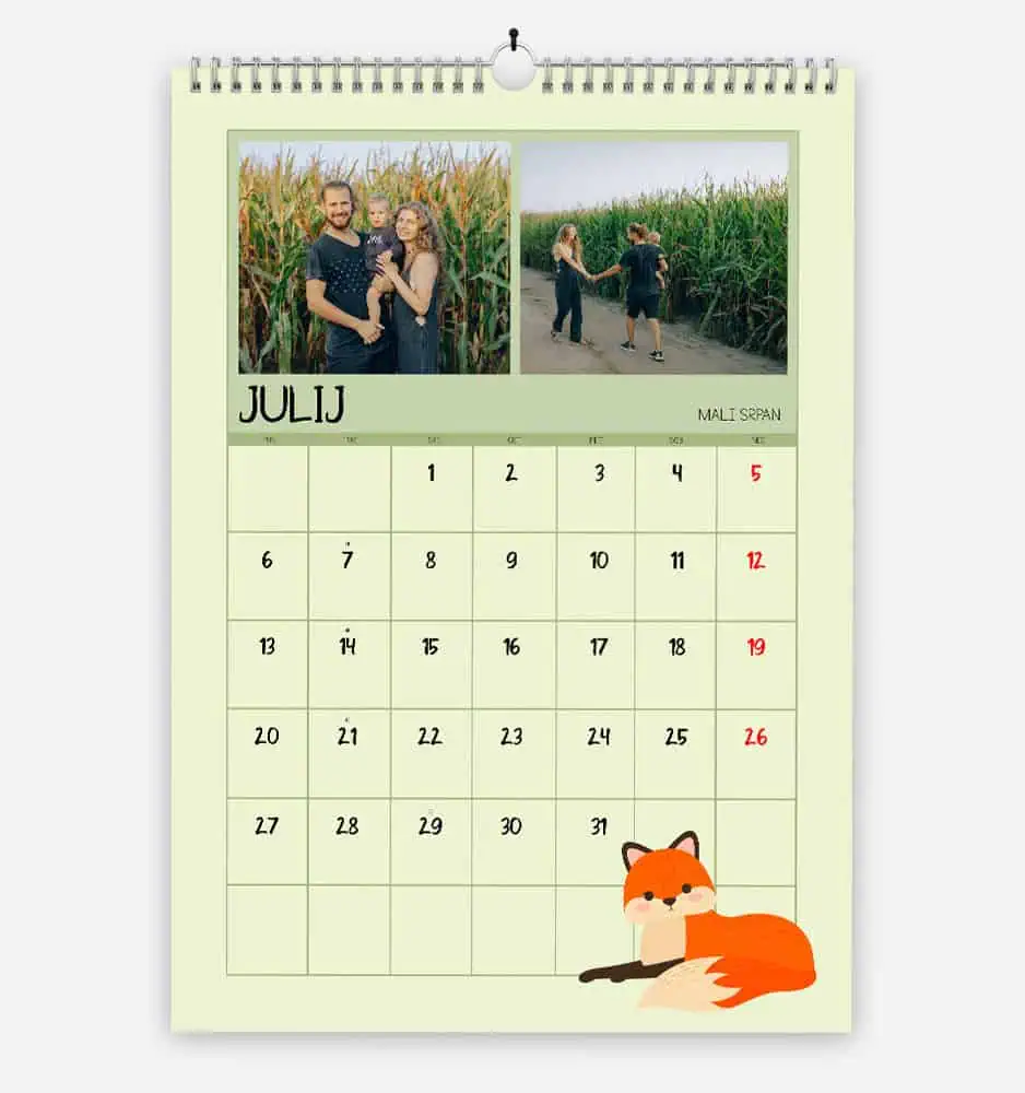 prikupna Stenski koledar s fotografijami.