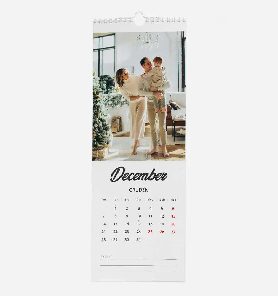 Stenski kuhinjski koledar s fotografijo