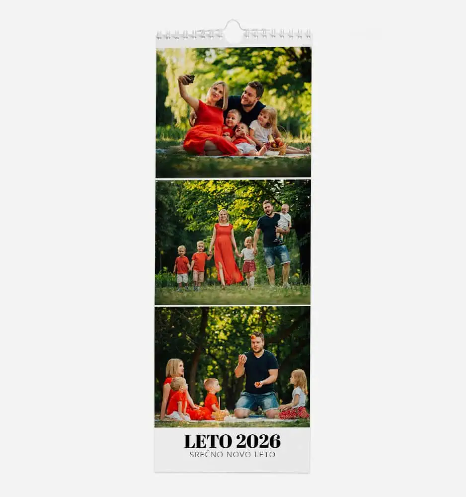 Stenski kuhinjski koledar s fotografijo