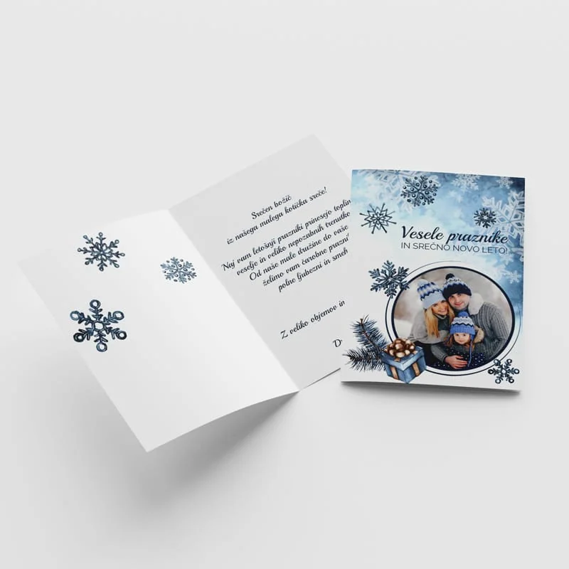 Božična voščilnica s fotografijami.