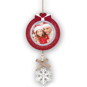 Božični lesen obesek s fotografijo