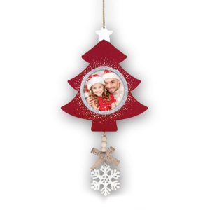 Božični lesen obesek s fotografijo