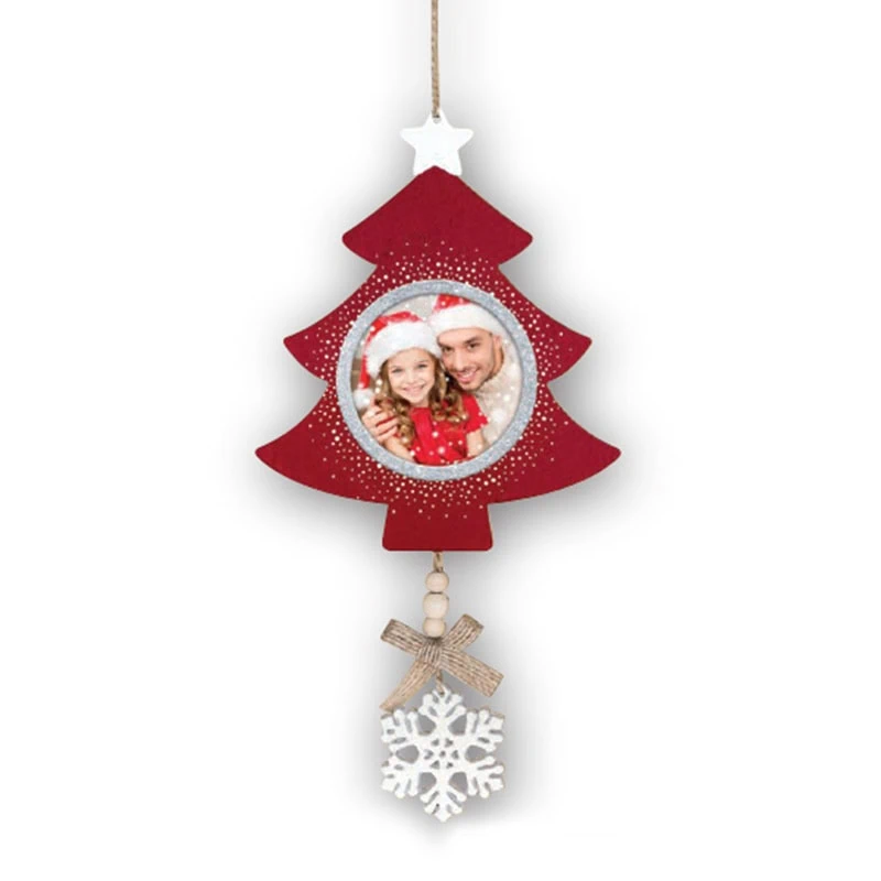 Božični lesen obesek s fotografijo