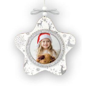 Božični lesen obesek s fotografijo