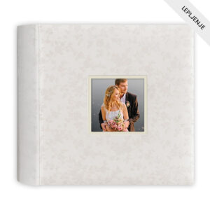 Wedding photo album with a couple on the cover, elegant and personalized for special memories.