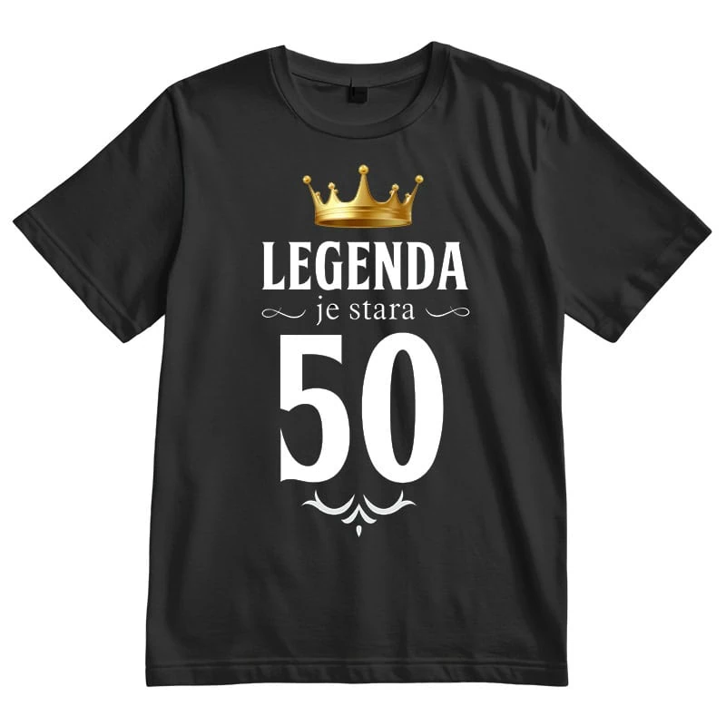 Celebration t-shirt for 50th birthday with crown graphic, perfect for milestone party attire.