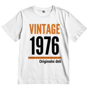 Vintage 1976 t-shirt with retro design and bold typography, perfect for nostalgic fashion and vintag.
