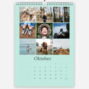 October calendar with outdoor and nature photography images from FOTO GM.