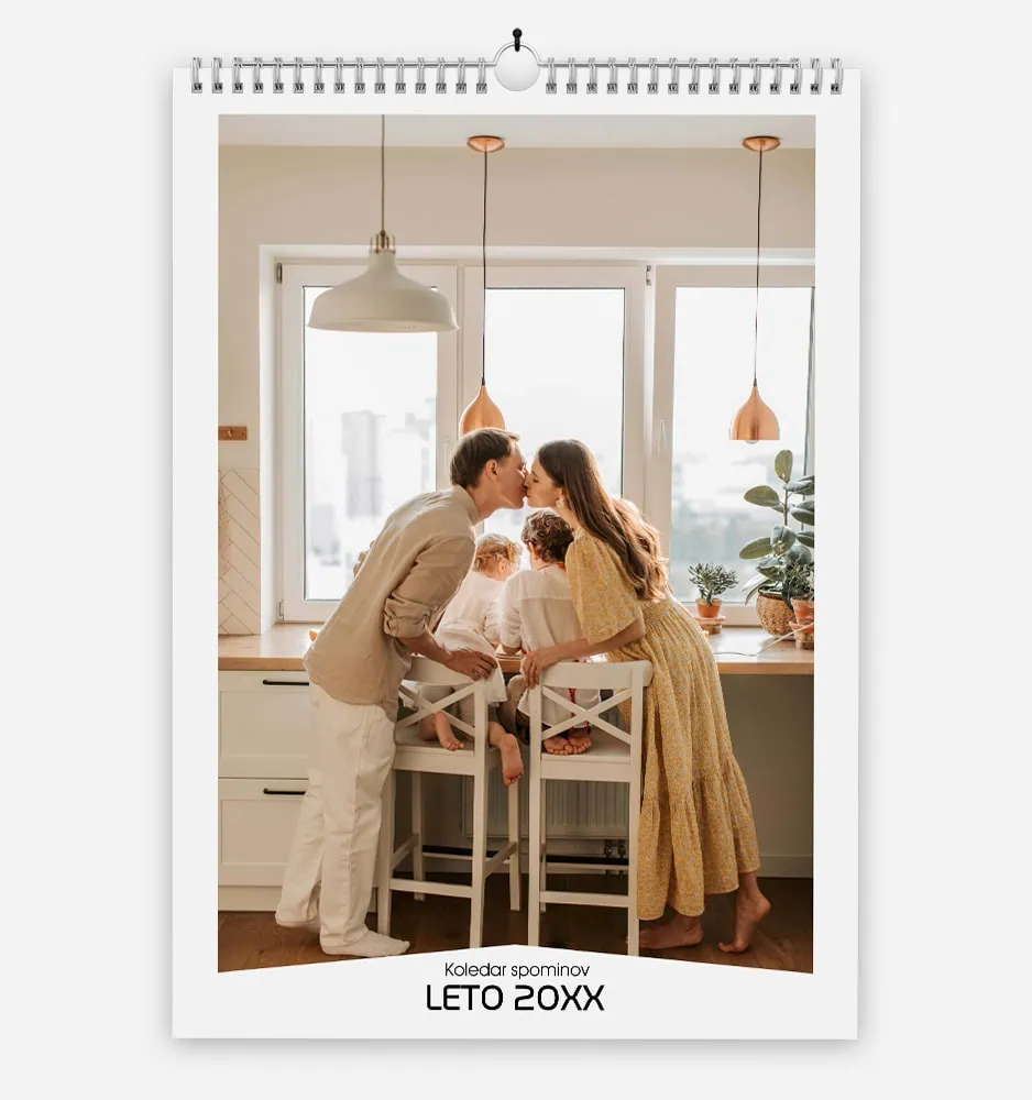 Family celebrating summer 20XX in a bright, modern kitchen with large windows.
