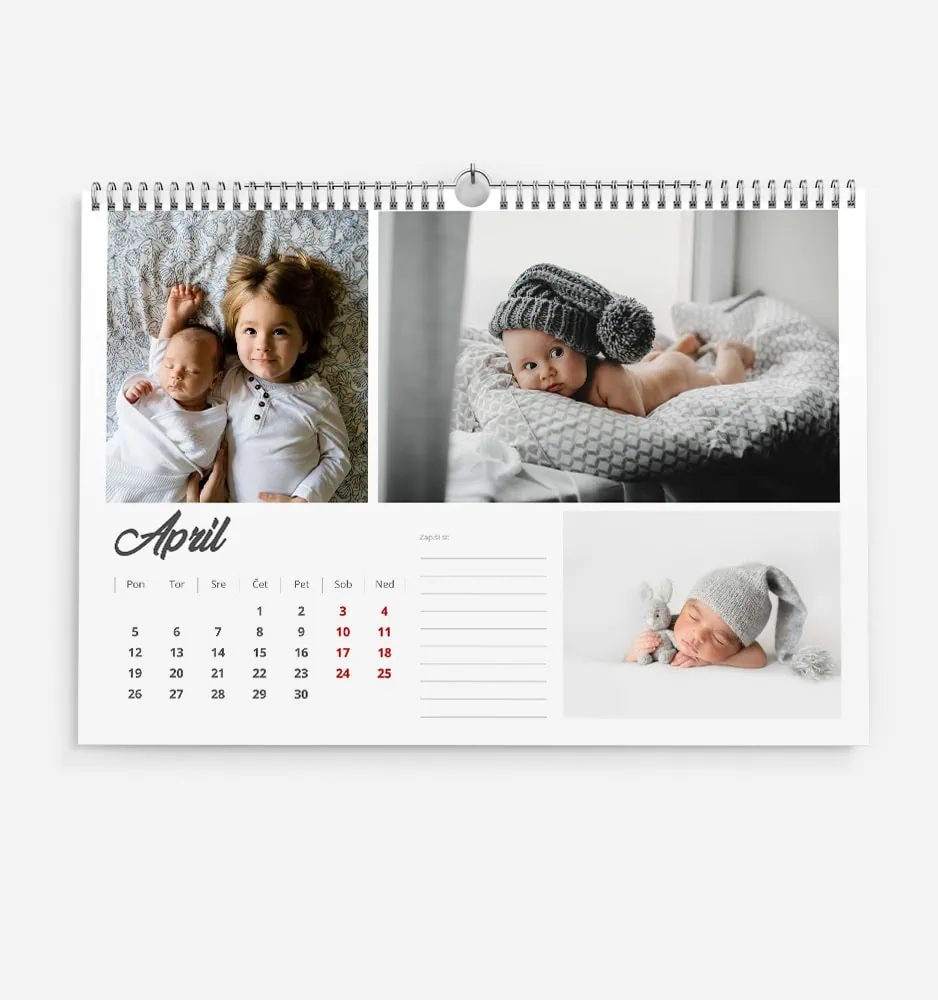 elegantna_0 Cute children and baby photos on April calendar page from FOTO GM.
