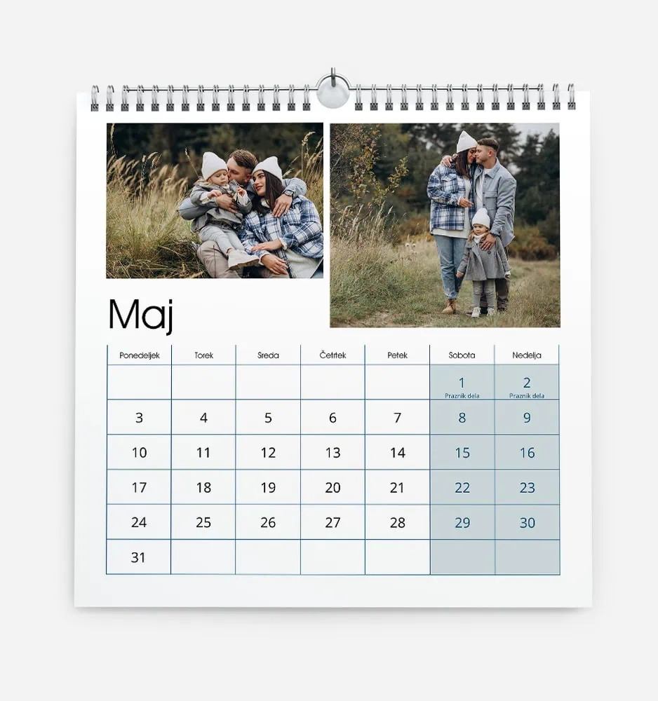 modra_eleganca_6 Stenski kvadratni koledar s fotografijami