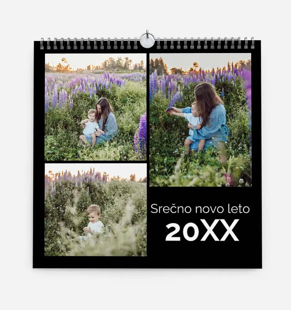 nezna_crnina_k_5 Črn stenski kvadratni koledar s fotografijami