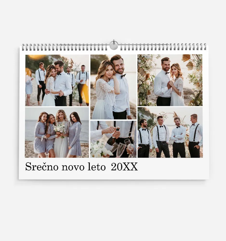 optimist_0 Ležeči stenski koledar s fotografijami. kolaž koledar