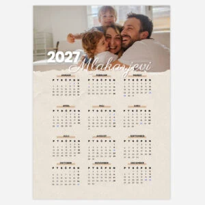 Family celebrating in a cozy home for 2023 calendar photo.