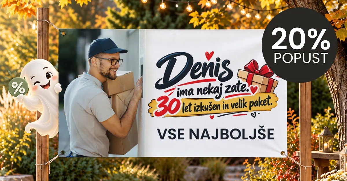 Cerada - pvc transparent za zabavo, rojstni dan, voščilo, velik plakat za zunaj.
